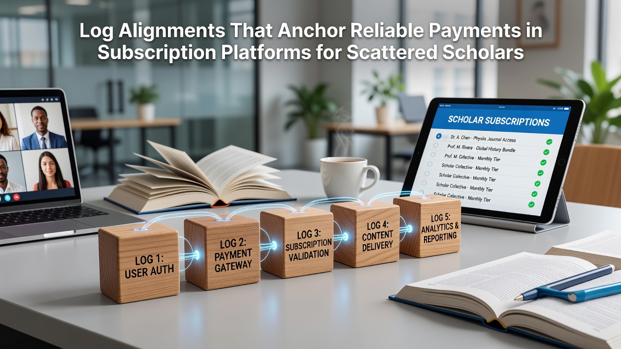 Log alignment visualization showing synchronized transaction records across global academic subscription platforms
