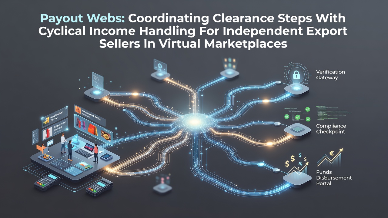 Independent export seller reviewing payout schedules on a virtual marketplace dashboard