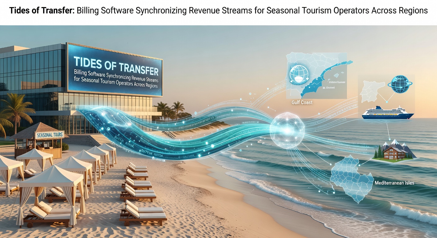 Billing software dashboard showing synchronized revenue streams across seasonal tourism regions