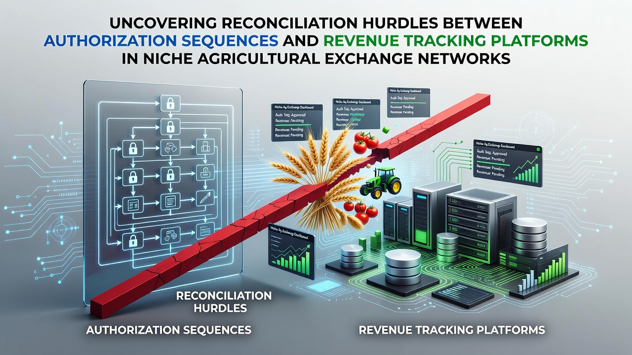 Digital interface showing authorization logs and revenue reports side by side in an agricultural exchange platform